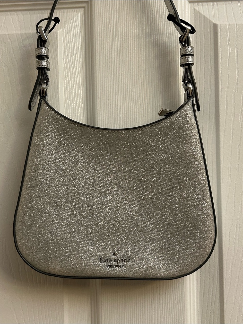 kate spade Silver Glitter Hobo Shoulder Bag